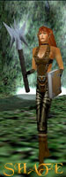 Shandryll in front of a waterfall in PoG